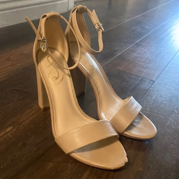 Nude heel 3” sandals Sam Edelman Yaro classic nude - Picture 2 of 8